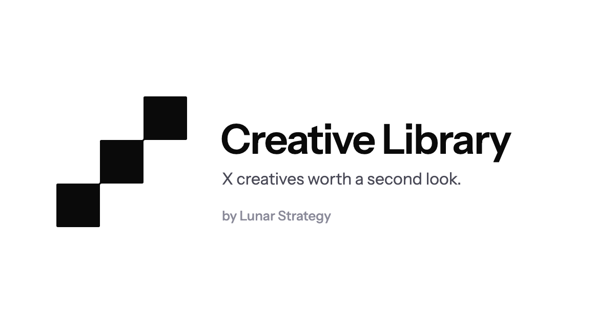 Creative Library — X creatives worth a second look. Filter by format, pattern and effort.